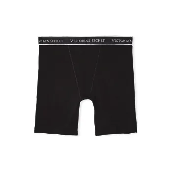 Victoria's Secret COTTON Logo Cotton High Waist Boxer Brief/Black Underpants Women's 1 Pack Black
