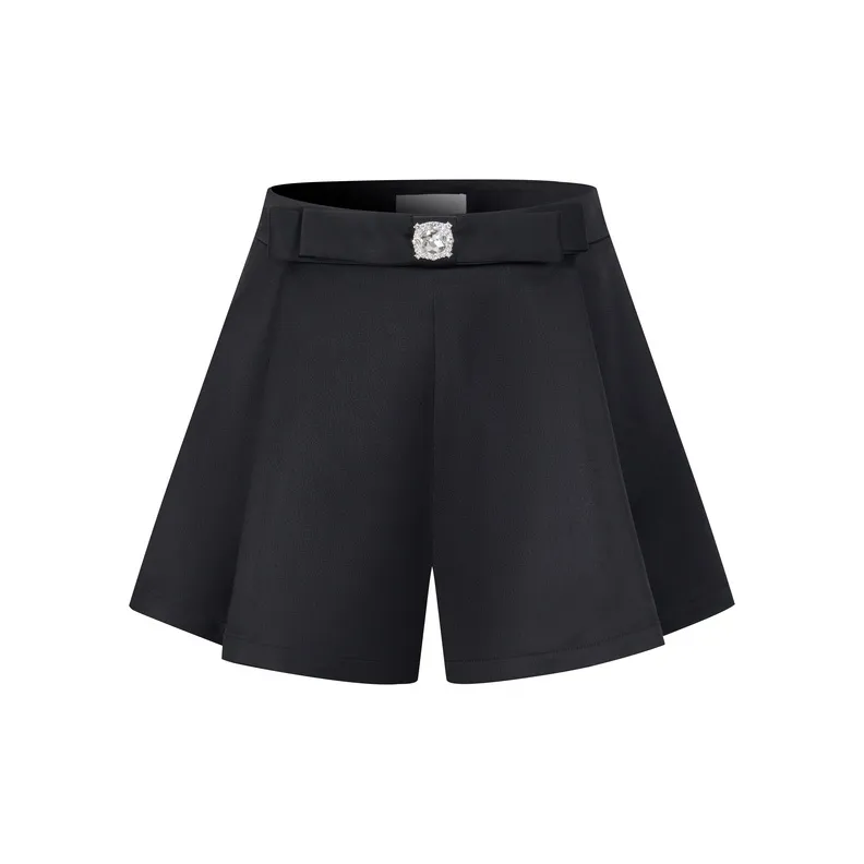 Three Quarters Casual Shorts Women's Black-0