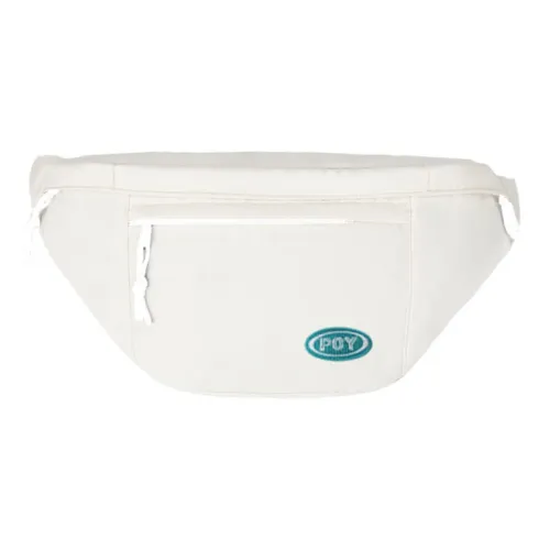 POY Nylon Fabric Sling Bag Female High-Value Niche Fanny Pack Medium Size Unisex White