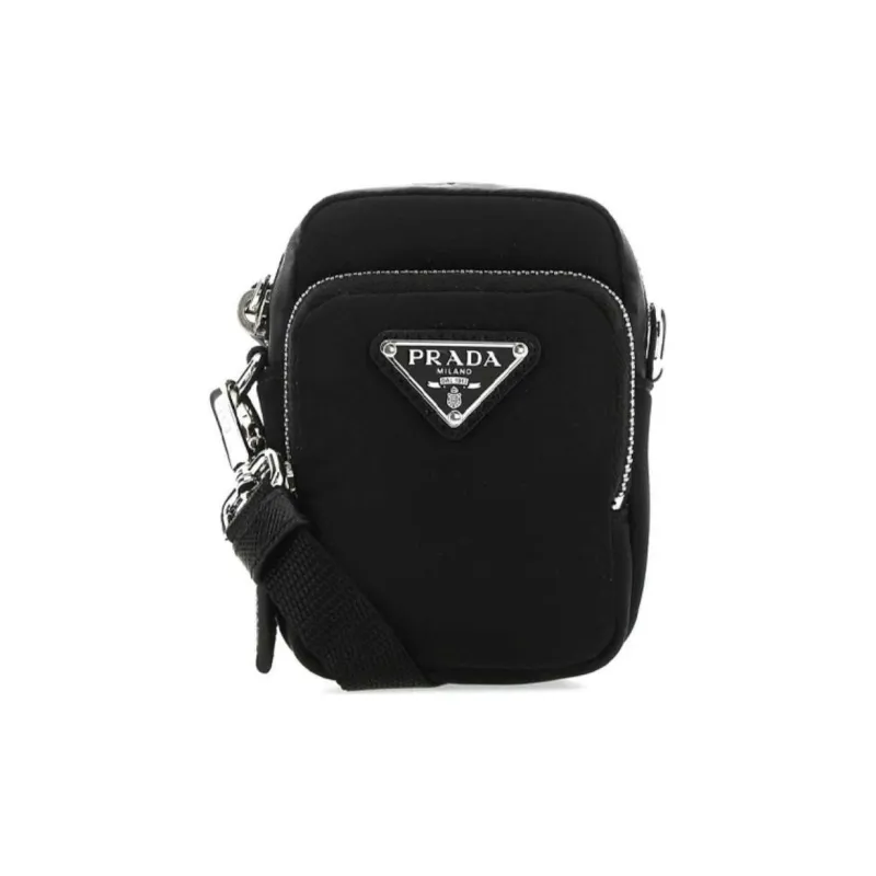 PRADA Recycled Nylon Cell Phone Pouch Mini Men's Black-0