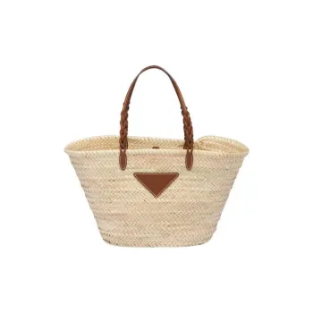 PRADA Raffia Tote Bag, Shopping Bag, Handbag, Shoulder Bag Women's