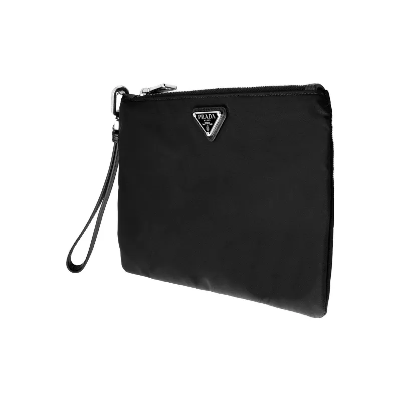 PRADA Nylon Fabric Toiletry Bag Clutch Trumpets Men's Black-1