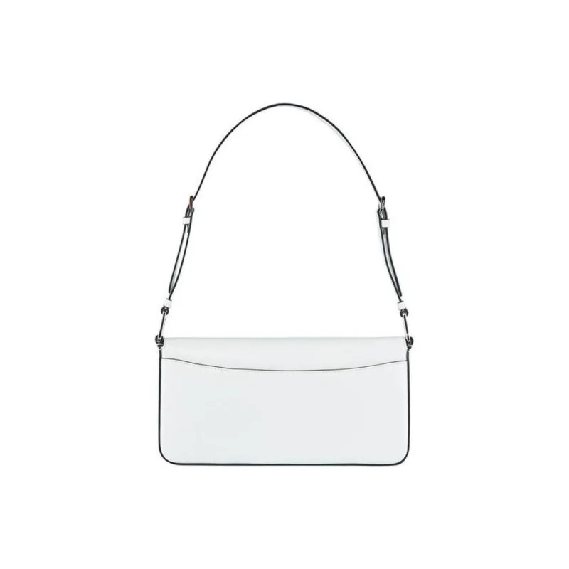 PRADA Shiny Leather Portable Crossbody Bag, Shoulder Bag Women's White-2