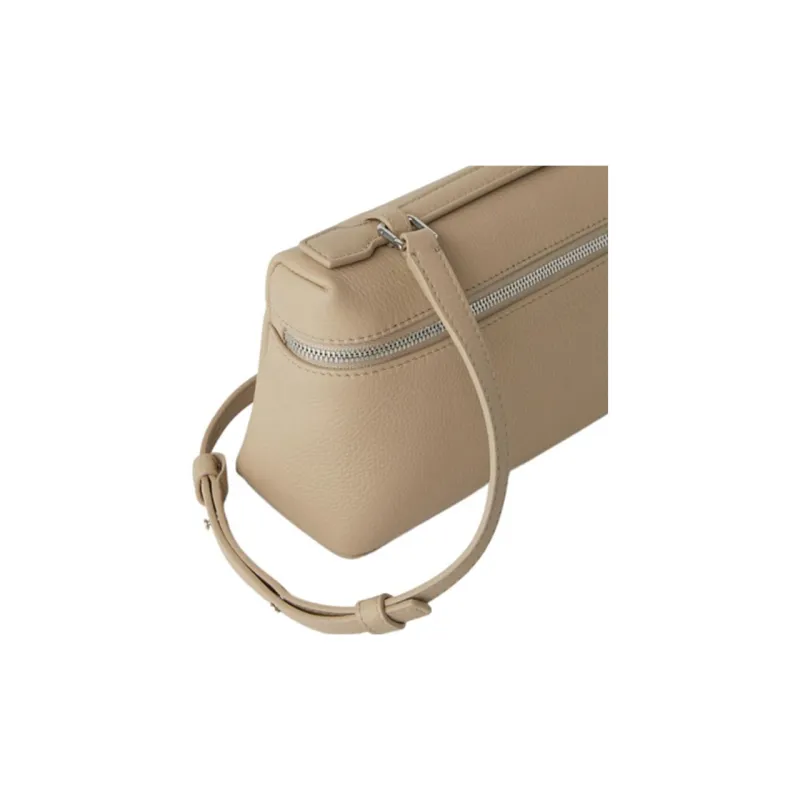Loro Piana ExtraPocket Leather Small Square Makeup Bag Handbags Shoulder Bags Women's Light Milk Scent Color-3