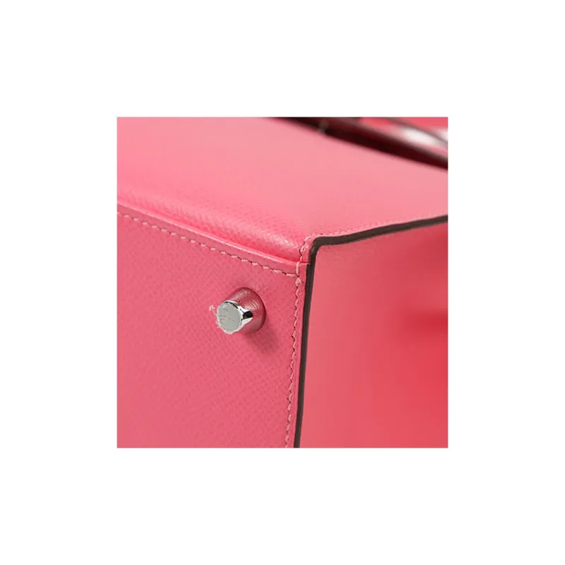 HERMES Kelly Epsom Leather Kelly Bag One Shoulder Handbags Women's 8W Rose Azalea New Lip Balm Powder-12