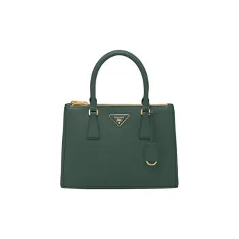 PRADA Leather Shoulder Bag Crossbody Bag Handbag Medium Size Women's Emerald