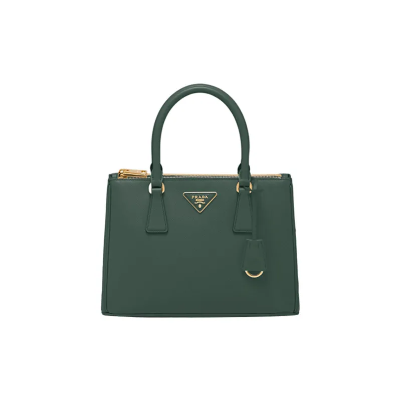 PRADA Leather Shoulder Bag Crossbody Bag Handbag Medium Size Women's Emerald-0