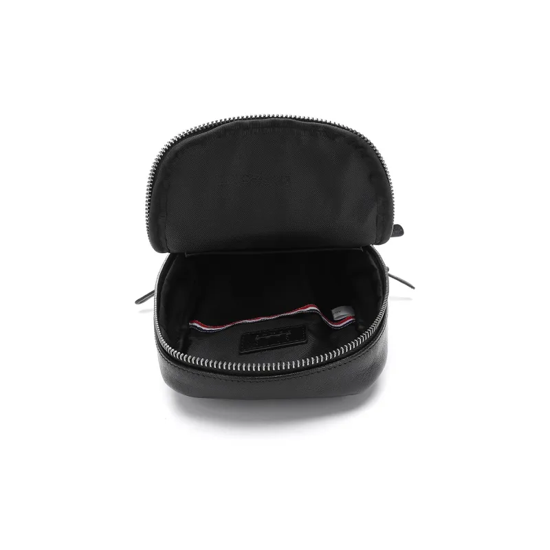 ELLE HOMME Cow Leather Sling Bag Men's Black-4
