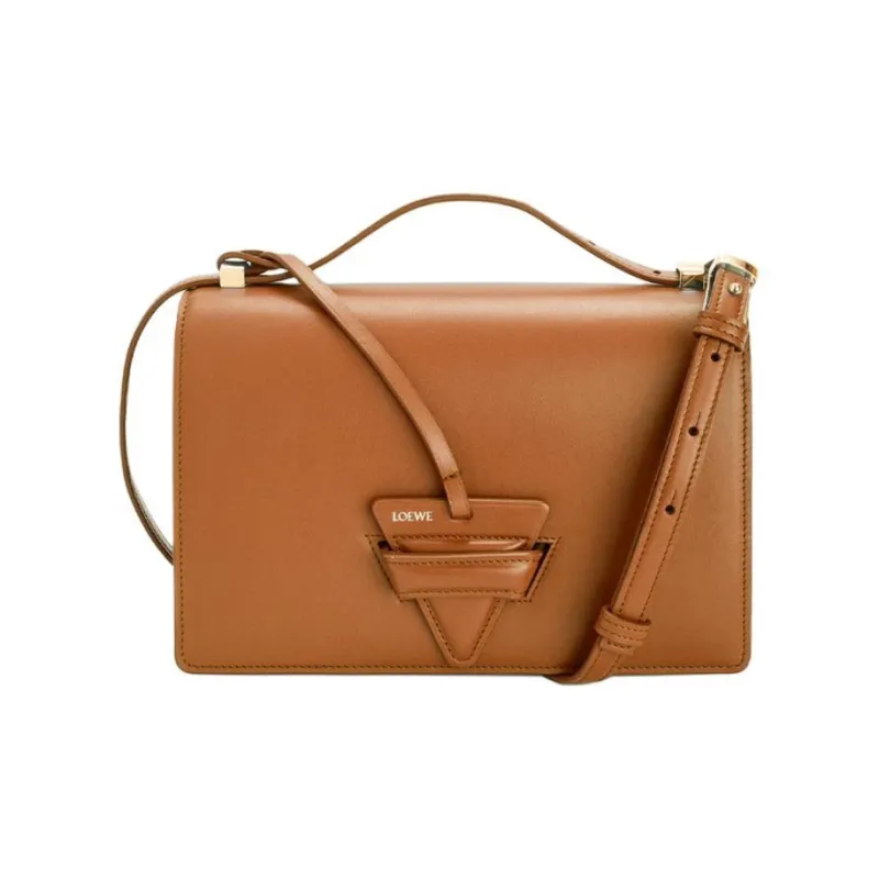LOEWE Barcelona Silk Calfskin Handbag Shoulder Bag Crossbody Bag Women's Brown-0