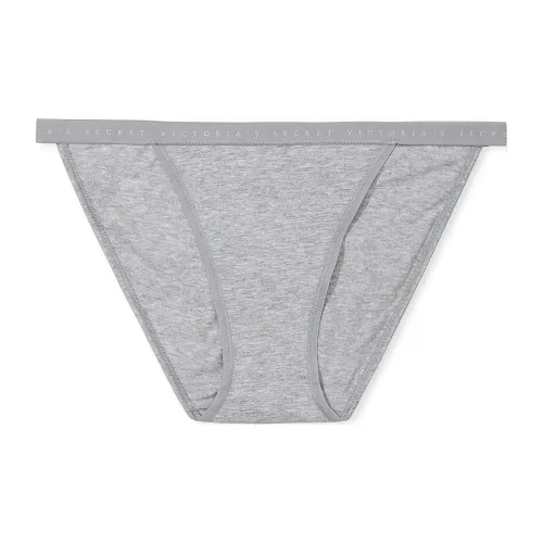 Victoria's Secret PINK Stretch Cotton String Bikini Panty/Grey Underpants Women's 1 Pack Gray