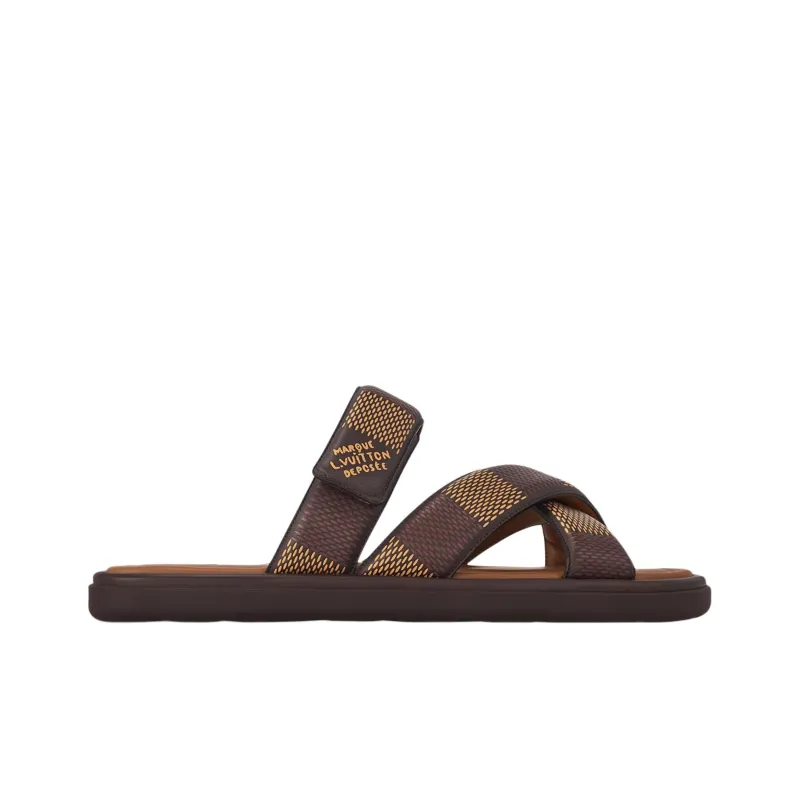 LOUIS VUITTON Slip Resistant Slide Slippers Men's Brown-1