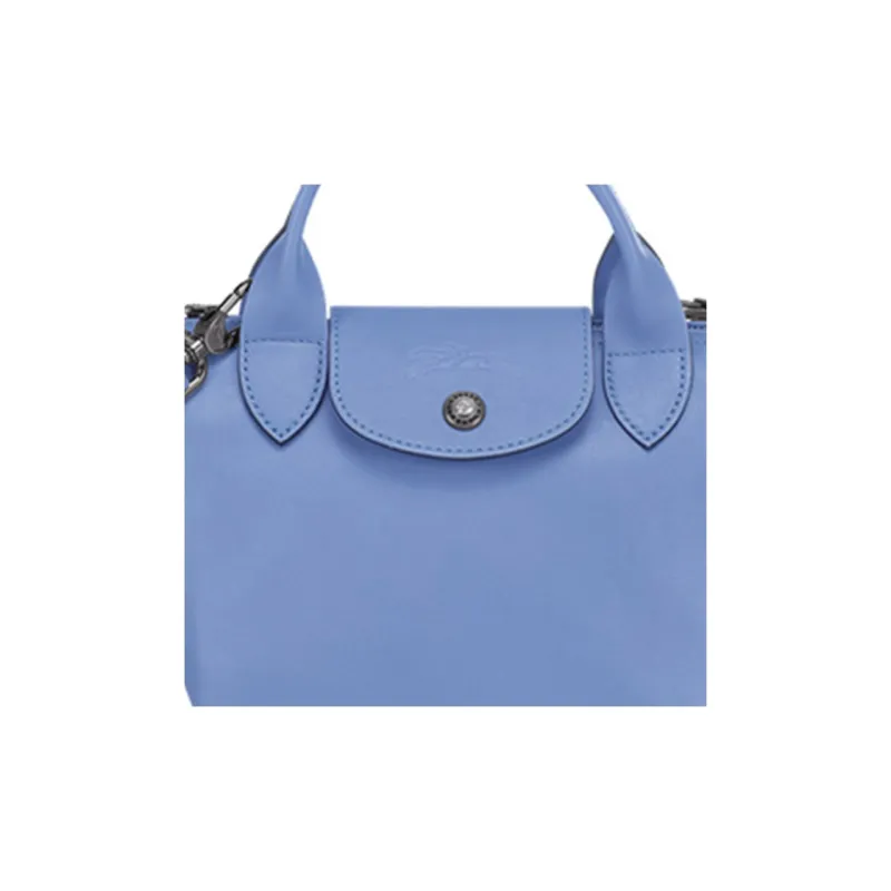 LONGCHAMP Le Pliage Cuir Sheepskin Dumpling Bag Shoulder Bag Crossbody Bag Handbag Mini Women's Blue-3