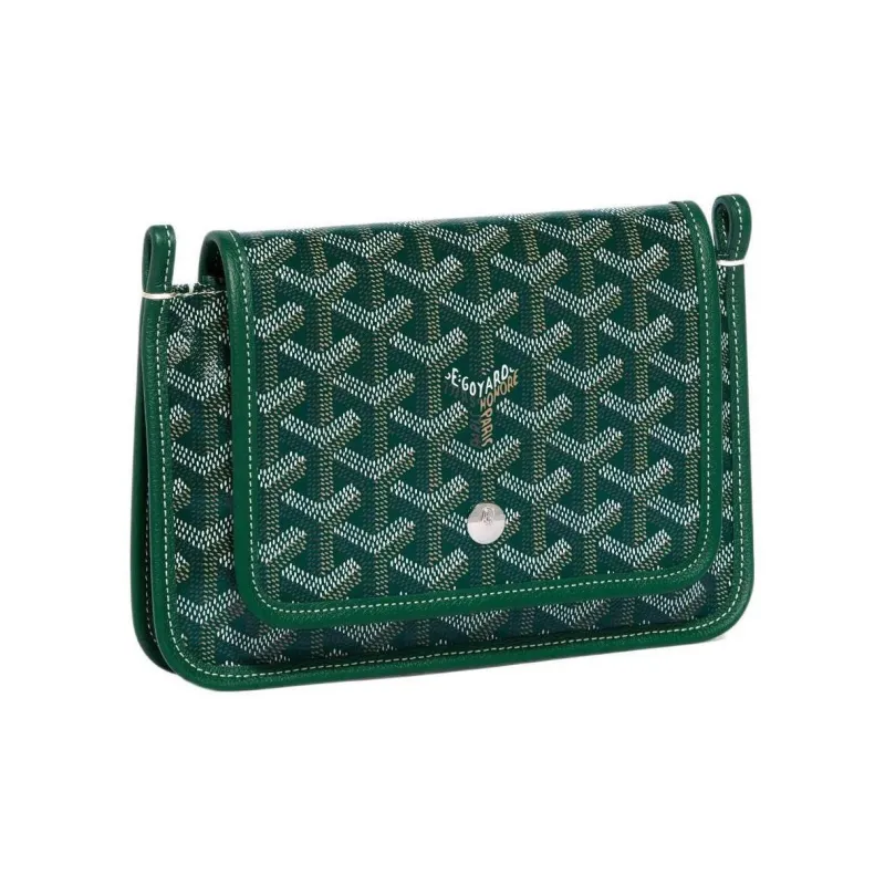 GOYARD Plumet Canvas With Leather Envelope Bag Crossbody Bag Shoulder Bag Unisex Green Turquoise With Blue Heart-2