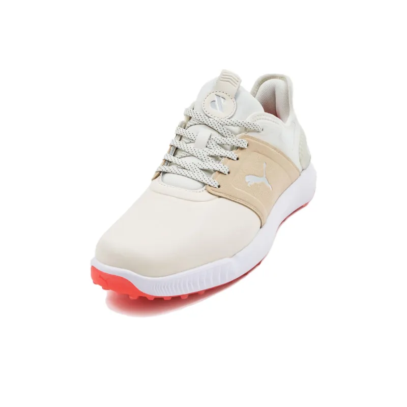 PUMA IGNITE Elevate Anti Slip Wear Resistant Low Top Golf Shoes Men's White Brown-3
