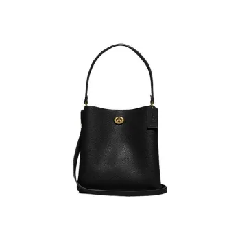 COACH Charlie Leather Bucket Bag Handbag Crossbody Bag Shoulder Bag Women's Black