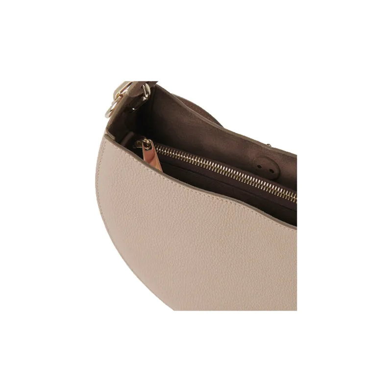 Chloe Grained Calfskin Hobo Bag Shoulder Bag Crossbody Bag Small Size Women's Beige-4