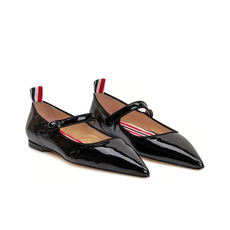 THOM BROWNE John Pointed-Toe 4-Bar Tab Flats Women's-2