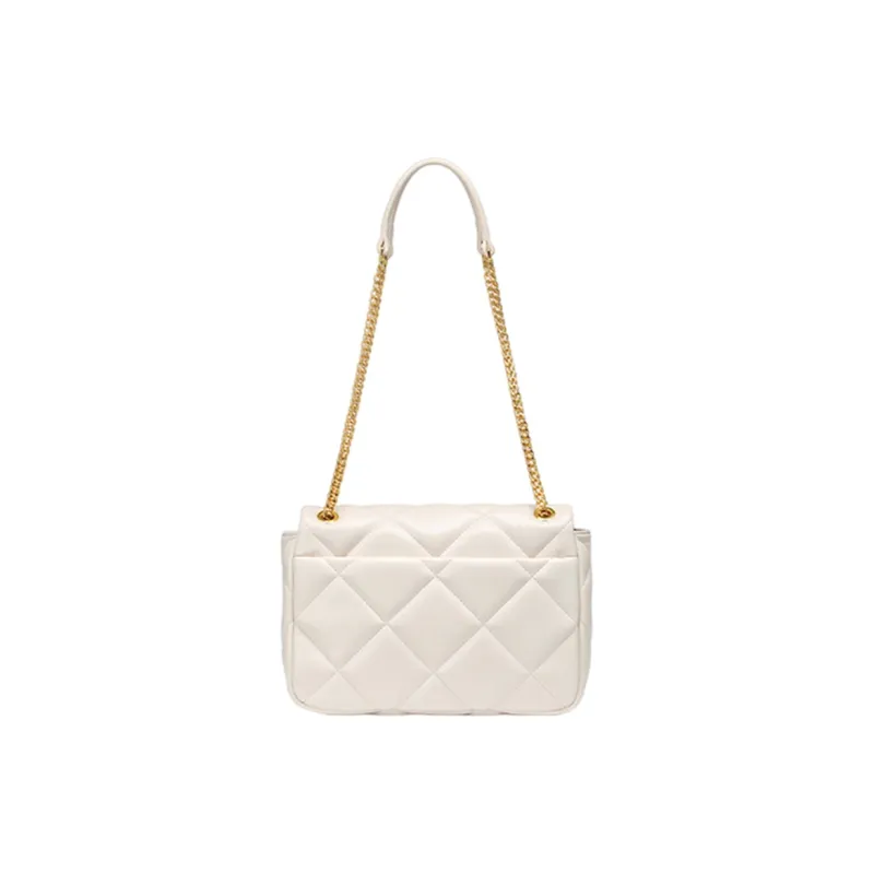 NUCELLE PU Small Square Bag One Shoulder Shoulder Bag For Women's Medium Size Women's White/Black/Pink-3