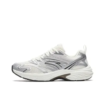 Anta Anti Slip Wear Resistant Low Top Running Shoes Men's Gray White