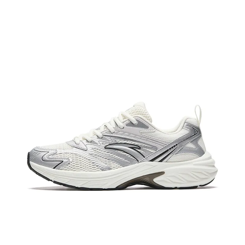 Anta Anti Slip Wear Resistant Low Top Running Shoes Men's Gray White-0
