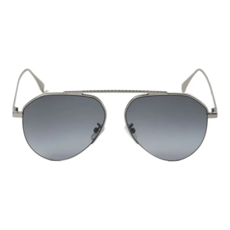 FENDI Irregular Shape Sunglasses Men's Silver-1