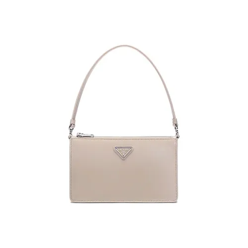 PRADA Leather Shoulder Bag Handbag Women's Desert Yellow