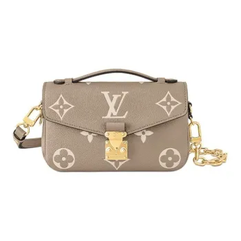 LOUIS VUITTON Pochette Metis Soft Grain Cow Leather Small Messenger Bag, Crossbody Bag, Shoulder Bag Women's Gray