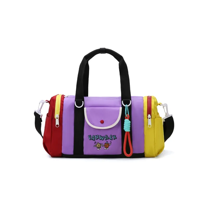 VANWALK Polyester Travel Shoulder Bag Crossbody Bag Handbag Regular Unisex White/Purple-12