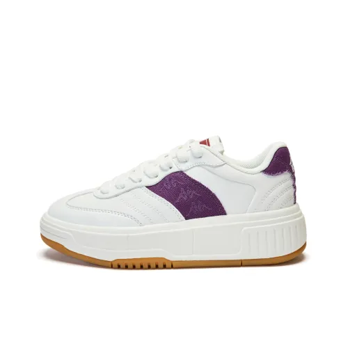 Kappa Skateboard Shoes Women's Low-Top Korean White/Healing Purple