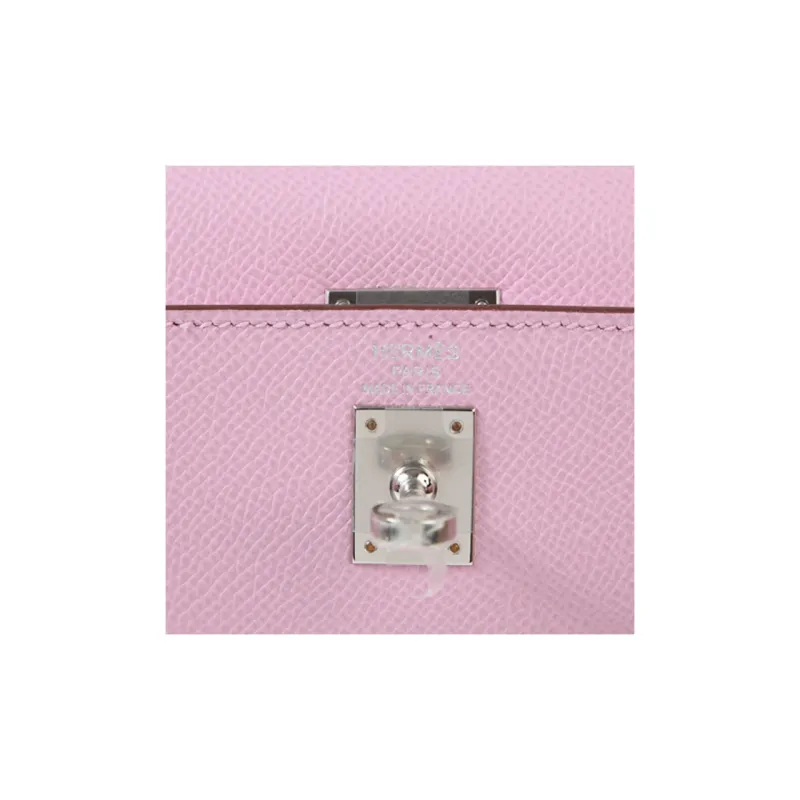 HERMES Kelly Epsom Leather Kelly Bag One Shoulder Handbags Regular Women's X9 Mauve Sylvestre Mallow Purple-7
