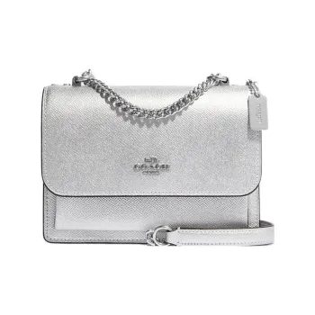 COACH Klare Leather Shoulder Bag, Crossbody Bag Small Size Women's Metal Silver