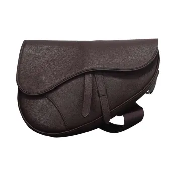 DIOR Saddle Calfskin Saddle Bag Crossbody Bag Unisex Brown