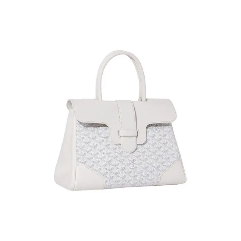 GOYARD Saigon Canvas With Leather Xigong Tote Handbags Shoulder Bags Large Size Unisex White-1