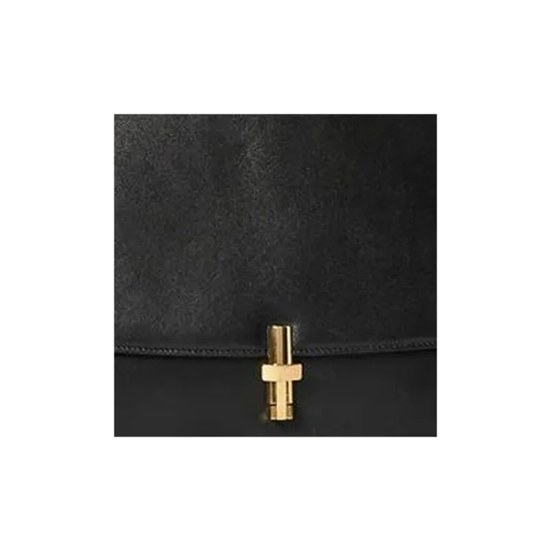 THE ROW Calfskin Messenger Bag Handbag Small Size Women's Black-3