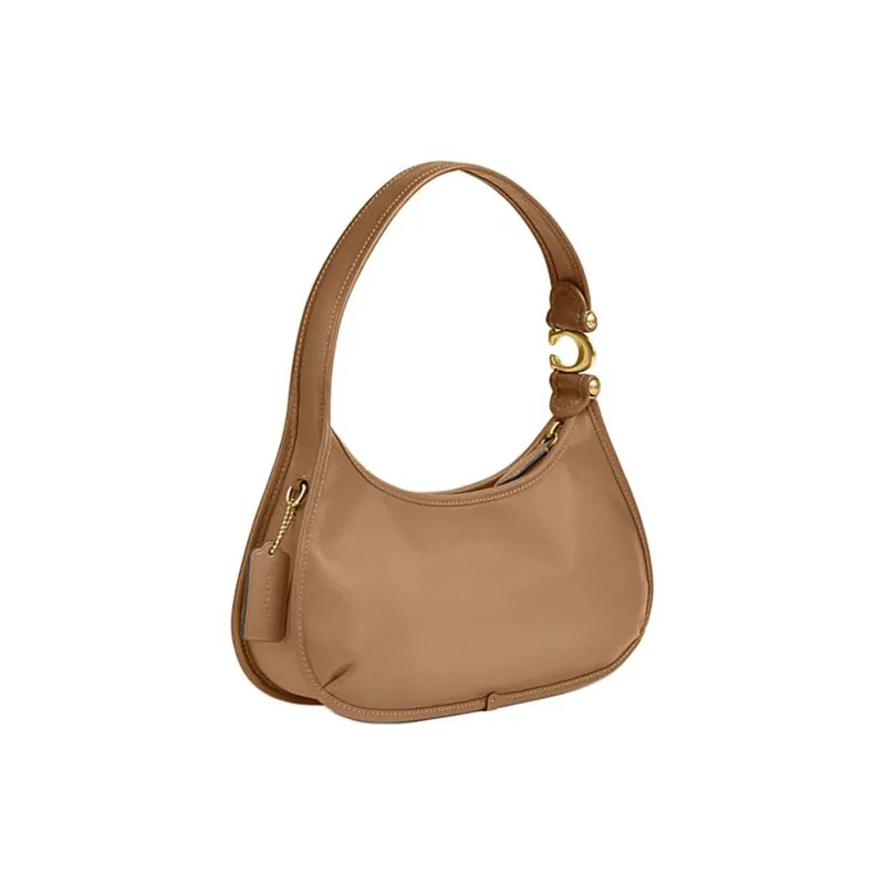 COACH Eve Glove Tanning Saddle Bag, One Shoulder Handbag Tubas Women's Camel-1