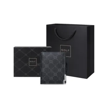 GOLF PVC Bonded Synthetic Leather Bonded Polyvinyl Chloride Wallet Medium Size Men's Black