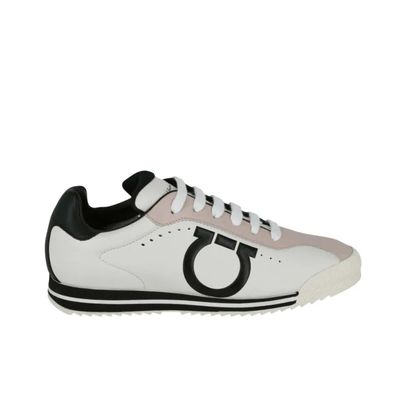 FERRAGAMO Low Top Casual Shoes Men's White Pink-1