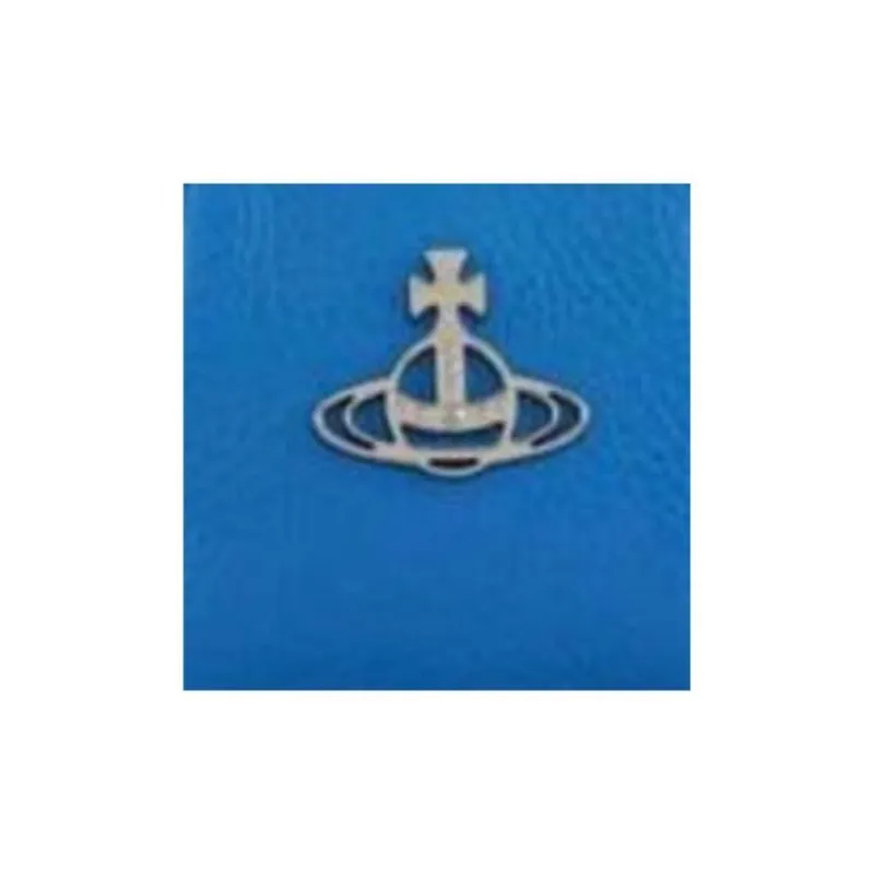 Vivienne Westwood Jordan Grained Cow Leather Coin Purses Wallets Mini Women's Blue-1