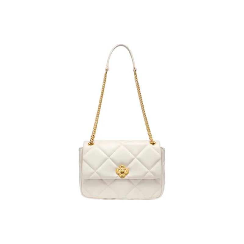 NUCELLE PU Small Square Bag One Shoulder Shoulder Bag For Women's Medium Size Women's White/Black/Pink-1