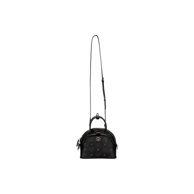 MCM Tracy Visetos Coated Canvas With Leather Trim Shoulder Bag, Crossbody Bag, Handbag Small Size Women's Black-1
