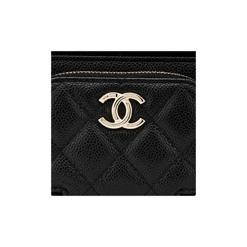 CHANEL 23P SS Litchi Grain Cow Leather Box Bag Makeup Bag Handbag Shoulder Bag Crossbody Bag Medium Size Unisex Black-4