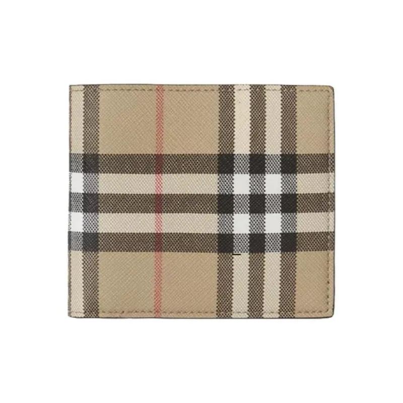 Burberry Vintage Cow Leather Wallet Men's Yellow/Black-1