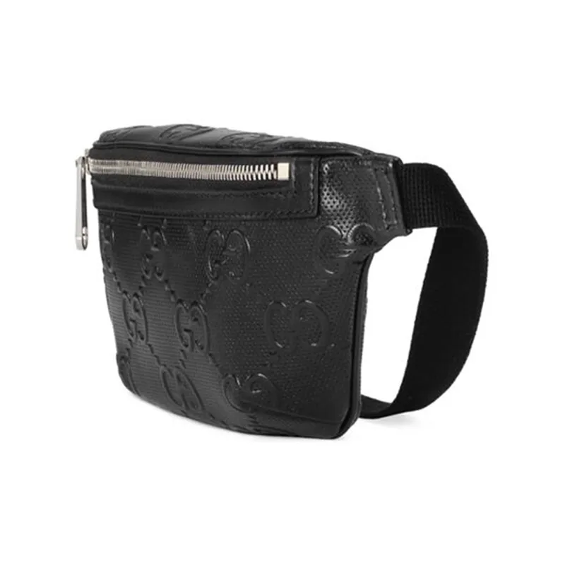 GUCCI Leather Shoulder Bag Crossbody Bag Sling Bag Fanny Pack Regular Unisex Black-1