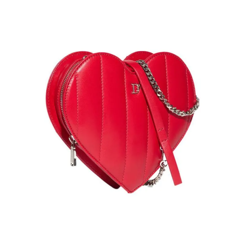 DSQUARED 2 Leather Shoulder Bag Crossbody Bag Women's Red-1