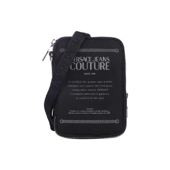 VERSACE JEANS COUTURE Nylon Shoulder Bag, Crossbody Bag Small Size Men's Black Gray