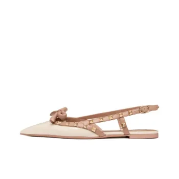 Valentino Garavani Rockstud Bow Slingback Ballerina Shoes