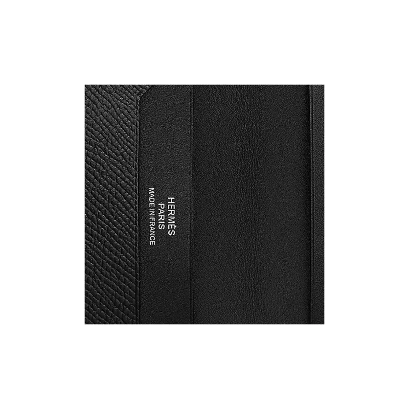 HERMES Manhattan Sombrero II Calfskin With Epsom Calfskin Wallet Men's 89 Noir Black-2