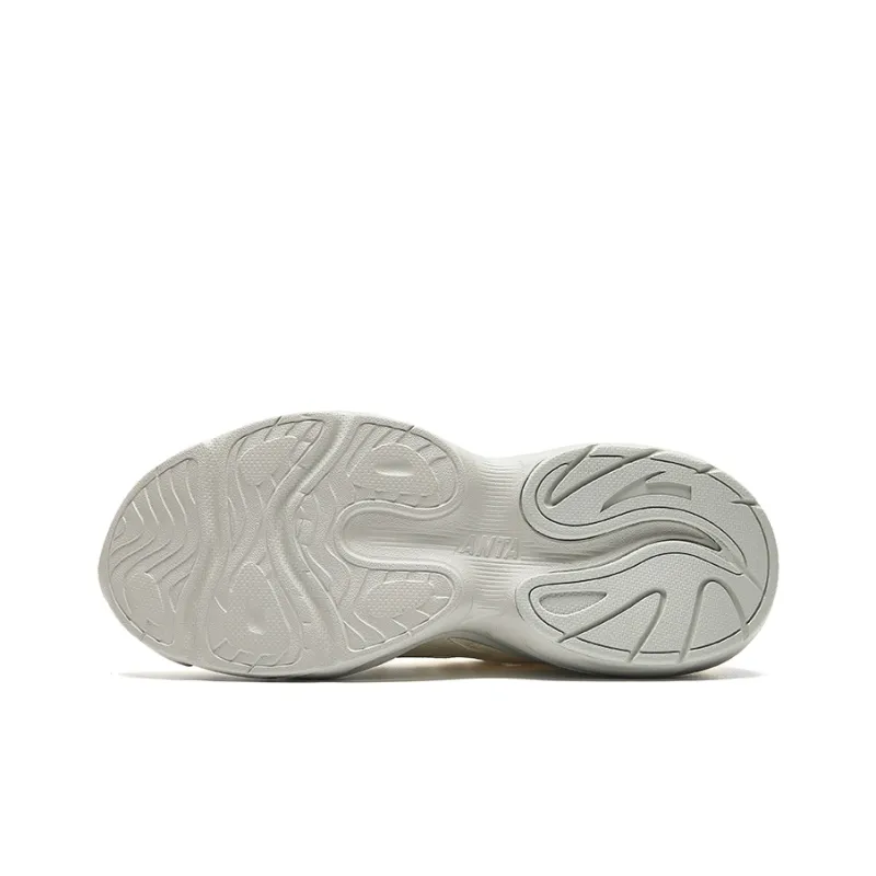 Anta Life Collection Anti-Slip Wear-Resistant Low-Top Casual Shoes Women's Light Beige White-4