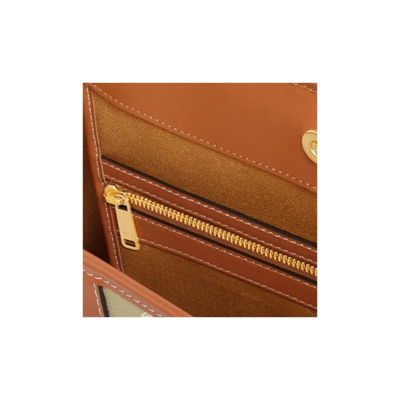 CELINE Cabas Cow Leather Binding One Shoulder Handbags Medium Size Women's Greige-4