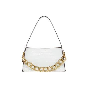 Manu Atelier Cow Leather Arrow Bag Shoulder Bag, Handbag Women's White
